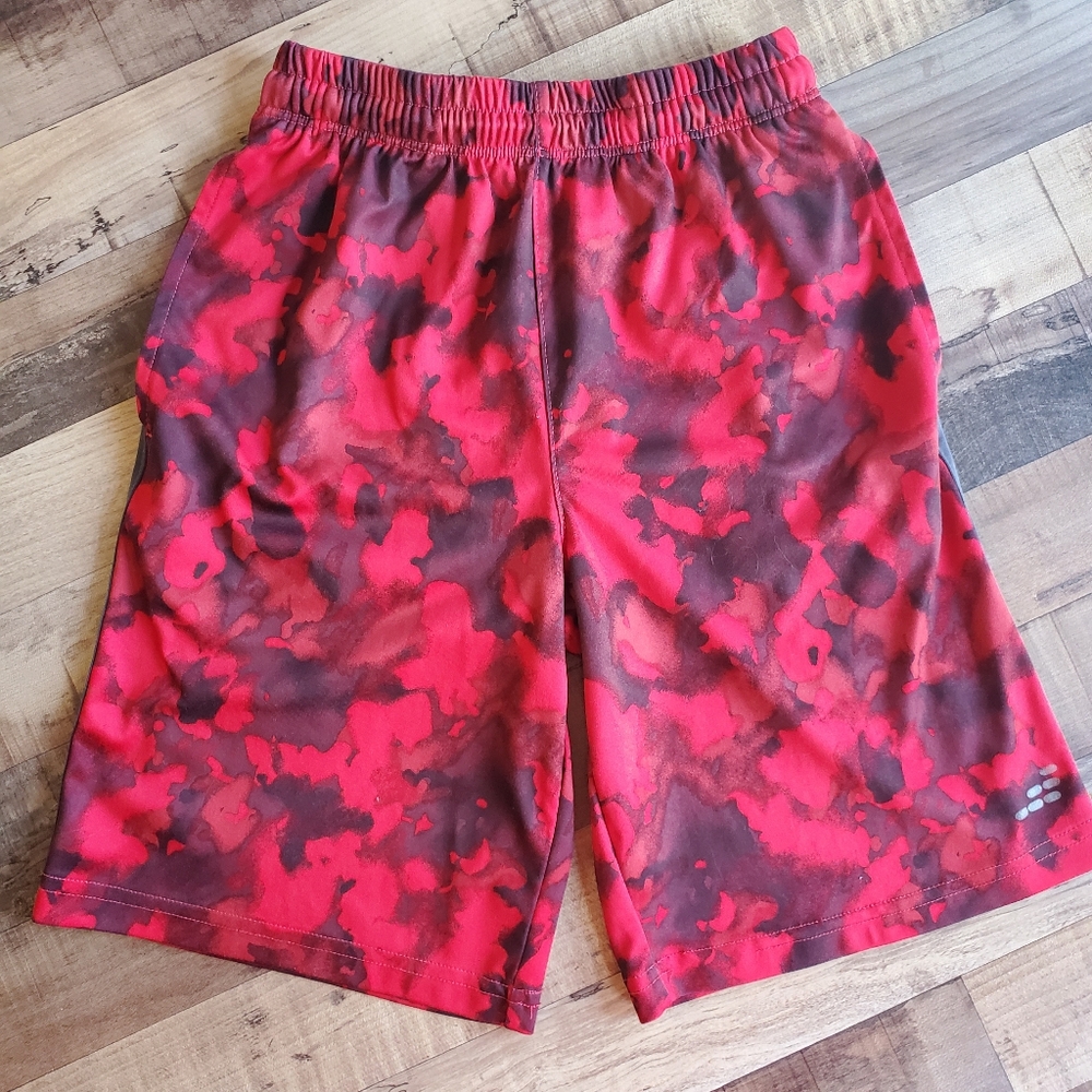 Bcg Red Gray Camo Athletic Shorts Gym Shorts Activewear Elastic Waist Boys S 8